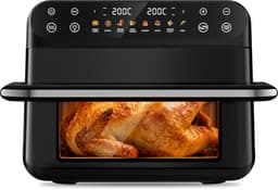 Fukstern Dubbele Airfryer XXL–11L 2500W–Tot 6 Personen-Dubbele Mand–30°C tot 200°C Instelbaar–8 Voorgeprogrammeerde Functies–Zwart — thumbnail 1