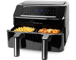 Emerio Dubbele Heteluchtfriteuse 2600W - 2x3.6L - Dual zone - Digitaal display - 50-200ºC - Timer - Sync Function - Zwart AF-130376.1