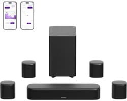 ULTIMEA Aura 7.1 Surround Soundbar met Subwoofer, TV Soundbar met 4 surroundluidsprekers, App-besturing, Home Cinema voor Smart TV