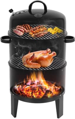 Barbecue Rookoven 3 in 1 - Roker - Grill - Braiser - Zwart - 3 Lagen — thumbnail 1