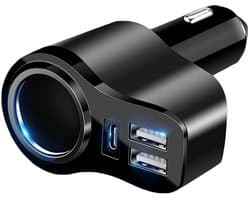 Sigarettenaansteker-aansluiting splitter dubbele USB-multidirectionele oplader