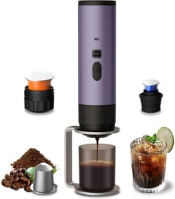 Drie-In-ééN Draagbare Koffiezetapparaat, Draagbare Koffiezetapparaat, Oplaadbare Koffiezetapparaat, Usb-Capsule Espressomachine (Paars) — thumbnail 1