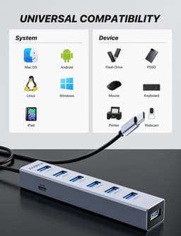 USB Hub met 7 Poorten voor Snelle Dataoverdracht — thumbnail 2