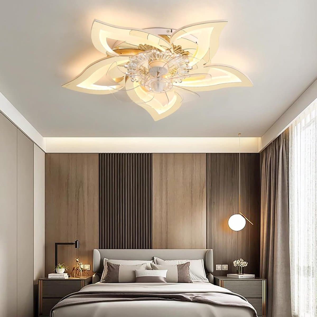 Stil LED Plafondventilator met Licht en Dimbaar, 6 Snelheden, Timer - Woonkamer & Slaapkamer — afbeelding 1