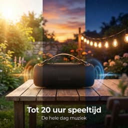 SyncGear Bluetooth Speaker 30W – Draagbare Draadloze Speaker met RGB Lichtshow - Muziekbox - Tot 20 uur - Geluidsbox - Zwart — thumbnail 5