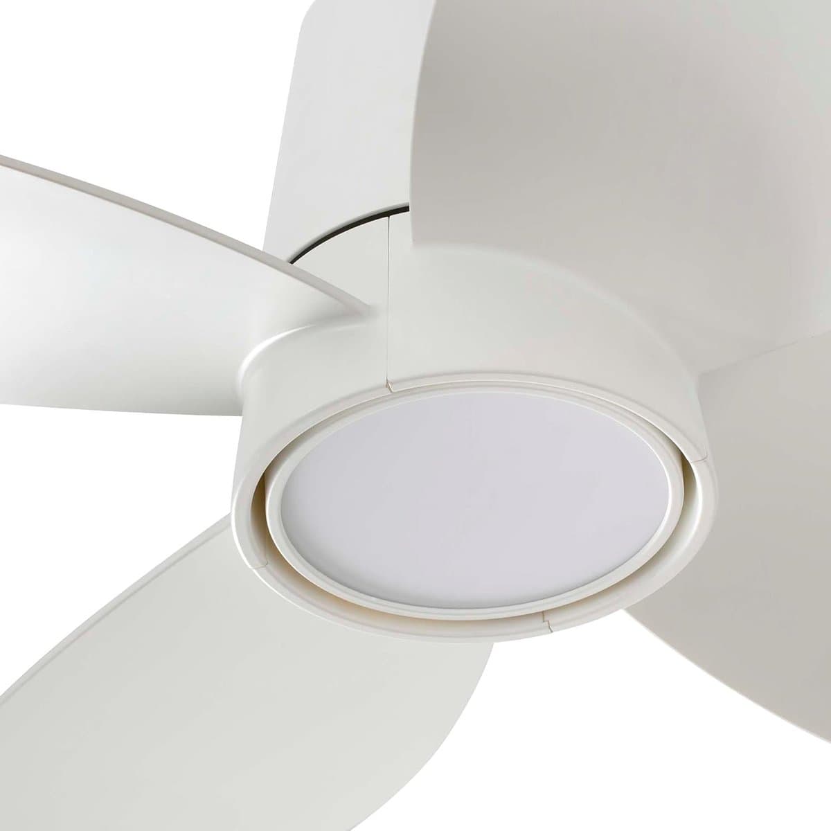 Kleine Plafondventilator met Verlichting en 4 Bladen, Matwit — afbeelding 1