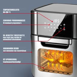 Nexvo® Heteluchtoven - Oven - Airfryer Oven- Zilver - 38cm x 33cm x 37cm — thumbnail 5