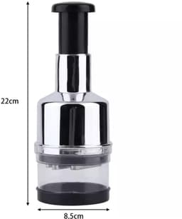 Gigicial Uiensnijder - Handmatige groentesnijder met ergonomische handgreep en schaalverdeling op de lekbak - 1 stuk - Zilver — thumbnail 5