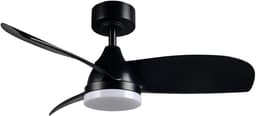 REALITY HELSINKI - Ventilator - Zwart mat - incl. 1x SMD 20 W - Afstandsbediening - Geintegreerde dimmer - Traploos instelbare lichtkleur - Dimbaar met schakelaar - Niet externe dimbaar - Geheugenfunctie - Zomer- en wintermodus - 6 snelheidsniveaus — thumbnail 1