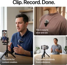 Draadloze Mini Microfoon Geschikt voor iPhone, iPad, Android – 2 Pack Lavalier Microfoon voor Video Opname – Geschikt voor iPhone Mic Kristalhelder Opname met USB-C voor Content Creators — thumbnail 4