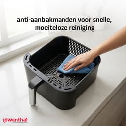 Dubbele Airfryer XXL 11L - BPA & PFAS Vrij - Dual Heteluchtfriteuse XL Tot 8 Personen - Slimme Functies: Smart Finish & Match Cook 60–200°C - Vaatwasserbestendige Manden - Antiaanbaklaag - 2800W - Vaderdag Cadeau voor Papa - Zwart - Löwenthal — thumbnail 5