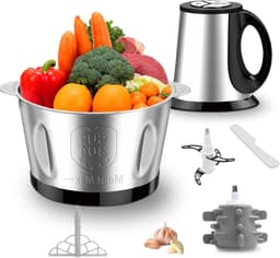 Keuken Chopper - Mini Foodprocessor - Snel Ingrediënten - 3 Snelheden Instelbaar - 14 x 21 x 27 cm - Zilver — thumbnail 1