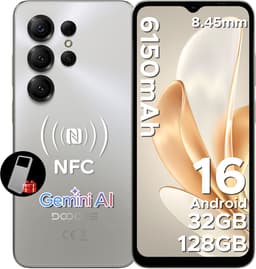 DOOGEE NOTE 56 X PRO - Smartphone - Android 16 - 32 GB RAM + 128 GB ROM / 2 TB TF - 6150 mAh - 8,45 mm ultraslank - 6,56 inch HD+ - 13 MP + 8 MP - NFC - Face ID - Gemini AI - GPS - Primaire — thumbnail 1