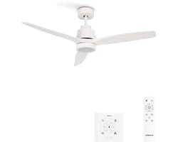 CREATE - Stille plafondventilator van 40 W met technische ABS-bladen, verkrijgbaar in verschillende maten - S - Met licht - Controller voor wandmontage - WIND STYLANCE