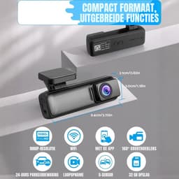 DYNA® Dashcam voor Auto Voor en Achter - Dashcam - Zwart/Grijs- ‎13cm x 6cm x 13cm; 249 g — thumbnail 4