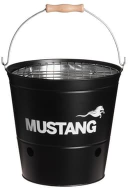Mustang Tafel BBQ – Compacte Houtskool Barbecue + Gratis Lucifers – Ø19 cm Grill – Mini BBQ voor Balkon, Camping & Picknick — thumbnail 1