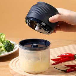 Mini Keukenmachine - Elektrische Hakker - Snel Ingrediënten Snijden - Draadloos USB Opladen - Compact Formaat - Zilver — thumbnail 3