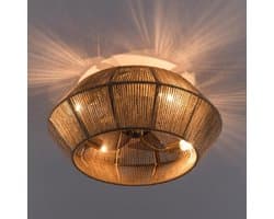 Plafondventilator met licht - Ventilatorlamp - Kamers Koelen - 6 Snelheden Timer - 46 x 18 cm - Bruin