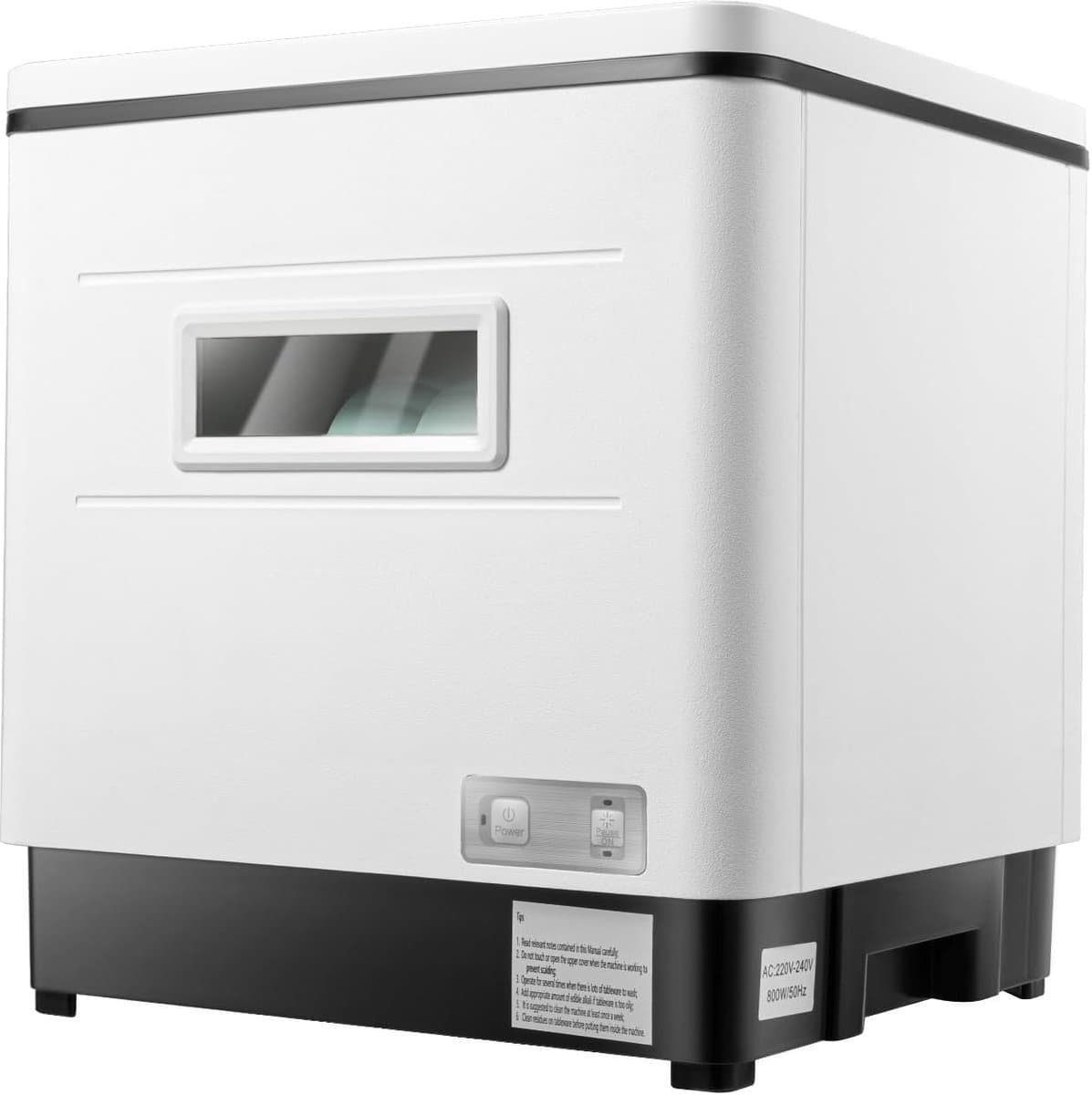 Mini Vaatwasser - Tafelmodel Compact - Snel Afwassen - Geen Installatie Nodig - 42x38x46 cm - Wit Zwart — afbeelding 1