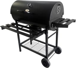 Alora Houtskool Barbecue - Inclusief Spatelset - Geïntegreerde Thermometer, Warmhoudrek, Asopvangbak & Zijtafel - BBQ op Wielen - met Deksel - Zwart — thumbnail 3