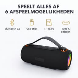 SyncGear Bluetooth Speaker 30W – Draagbare Draadloze Speaker met RGB Lichtshow - Muziekbox - Tot 20 uur - Geluidsbox - Zwart — thumbnail 3