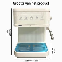 EAFC MK-868 Halfautomatische espressomachine - met 20 bar pomp druk en stoompijpje voor melkschuim, semi-automatisch retro koffiezetapparaat voor thuis - wit — thumbnail 5