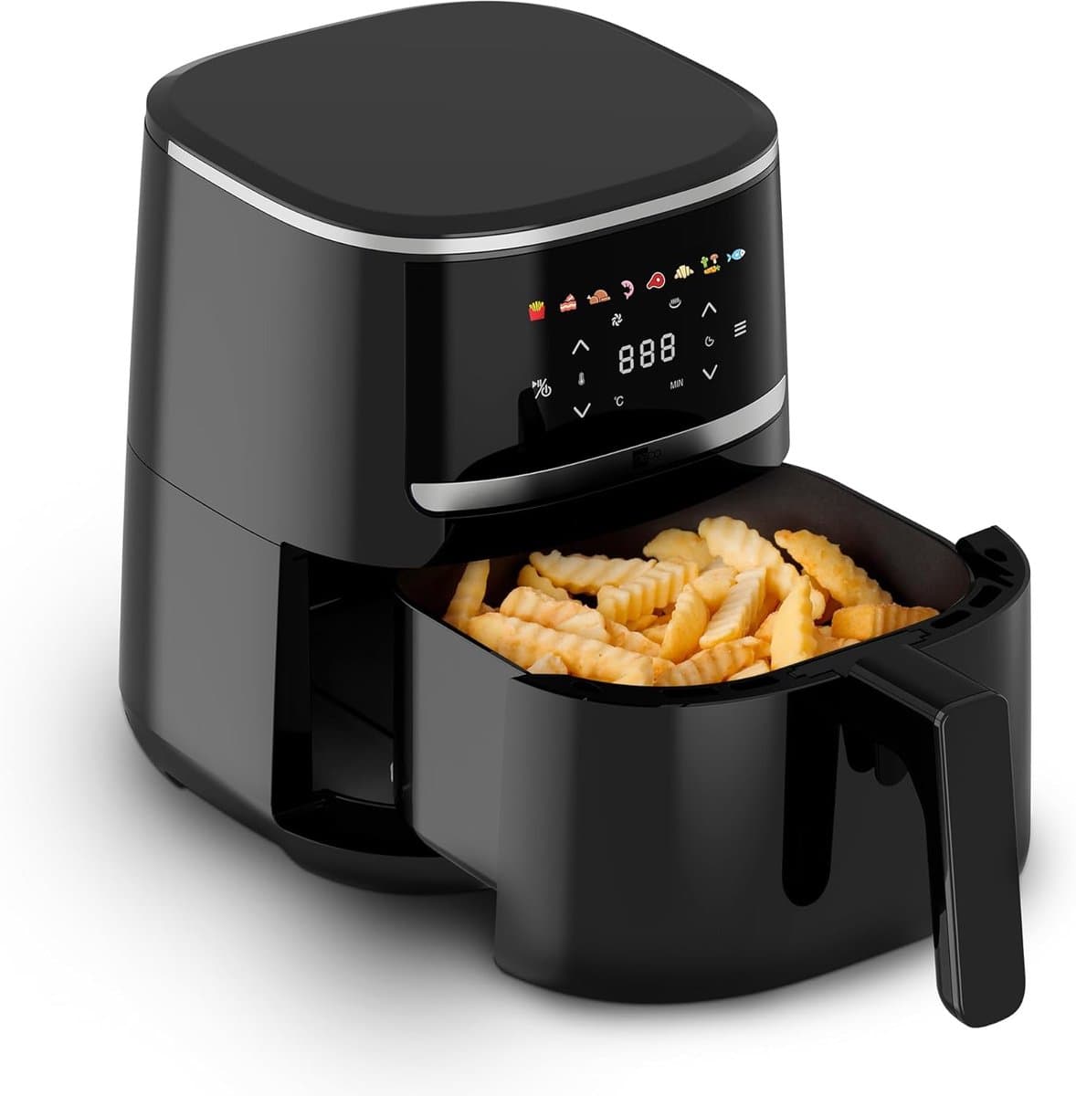 Compacte AirFryer 4.3 Liter met Digitale Touch Display, 1500 Watt en 8 Voorinstellingen — afbeelding 1
