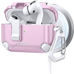 Telestore - AirPods Pro 3 Carbon hard case cover - Carbon hybride roze hoesje Beschermhoes - AirPods pro 3 Cover - hoesje geschikt voor Apple Airpods pro 3 - roze - Carbon hard cover - met MagSafe functie — thumbnail 1