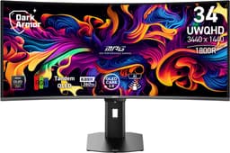 MSI MPG 341CQR QD-OLED X36 - Curved UWQHD Gaming Monitor - 360hz - 34 inch - USB-C PD 98W - DisplayHDR True Black 500 - OLED Care 3.0 — thumbnail 1