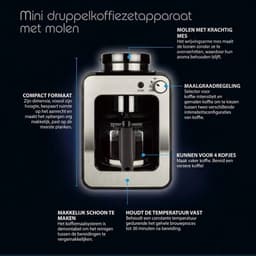 Koffiemachine met Bonen - Volautomatische Koffiemachine - Espressomachine - 600 W - Zilver — thumbnail 4