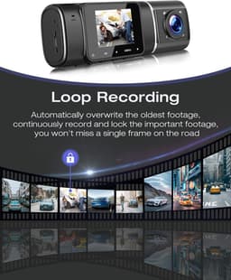 Dashcam Full HD 1080P voor Voor, Achter en Interieur — thumbnail 3