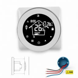 Slimme thermostaat voor elektrische vloerverwarming | Wifi | Inbouw | Touchscreen | Tuya Smart Life | Wit — thumbnail 1