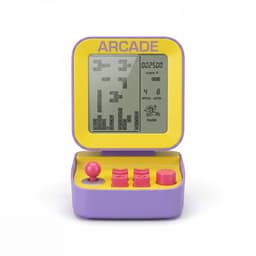 Retro Spelcomputer Blokkenspel - 26 Spelletjes - Speelgoed Voor in de Auto - Mini Arcade Game Console voor Kinderen - Puzzel Speelgoed - Reisspelletjes Kinderen - Cadeau voor Jongens en Meisjes - Vakantie - 6+ Jaar - Paars en Geel - Silvergear — thumbnail 2