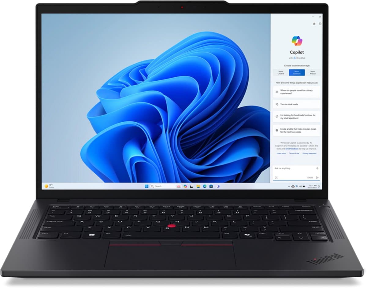 ThinkPad T14 Gen 5 Intel Core Ultra 5 135U 12C up to 4.4GHz 16GB 512GB SSD 14inch 1920x1200 Touch IPS Anti-Glare Intel Graphics 4G Upgradeable 5MP Camera Windows 11 Pro — afbeelding 1