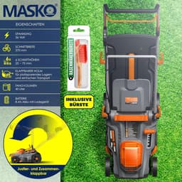 Accu Grasmaaier - Draadloze Grasmaaier - Gazon Onderhoud - Mulchfunctie Inclusief - 37cm Maaibreedte — thumbnail 2