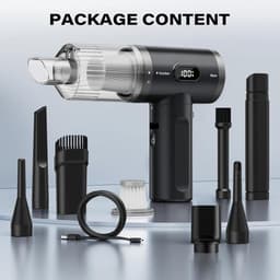 Handstofzuiger, 11000PA autostofzuiger, draadloos, opvouwbare mini-autostofzuiger met krachtige borstelloze motor , draagbare stofzuiger voor huisdierenhaar, voertuigen — thumbnail 2