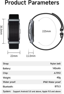 Shrivasta Activity Tracker Plus | armband met AI-Gezondheidsanalyse & Lichaamstemperatuur meting | Dames & Heren | Roze | Hartslag | SpO₂ | Slaapmonitor | Stress | Menstruatiecyclus | Inclusief 2 Armbanden (siliconen & Nylon) – Waterdicht — thumbnail 2