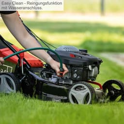 Benzine Duwmaaier - Loopmaaier Gazon - Kleinere Tuinen - Zelfaandrijving Grote Wielen - 42 cm Maaibreedte - Rood Zwart — thumbnail 5