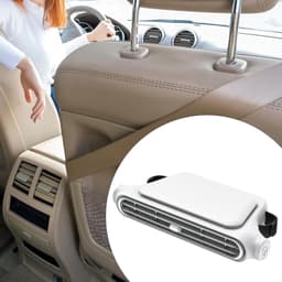 Nek Ventilator - Auto Hoofdsteun Ventilator - Autoventilator Achterbank - USB Type-C - 3 Snelheden - Bladloos - Met Klittenband Bevestiging - 18 x 9 x 3,7 cm - Wit — thumbnail 3