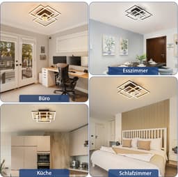 NETTLIFE LED Plafondventilator met Verlichting - Stil - Met Afstandsbediening - 3000K-6500K Dimbaar - 6 Standen - Modern - Zwart - Timer - Voor Woonkamer & Keuken — thumbnail 5