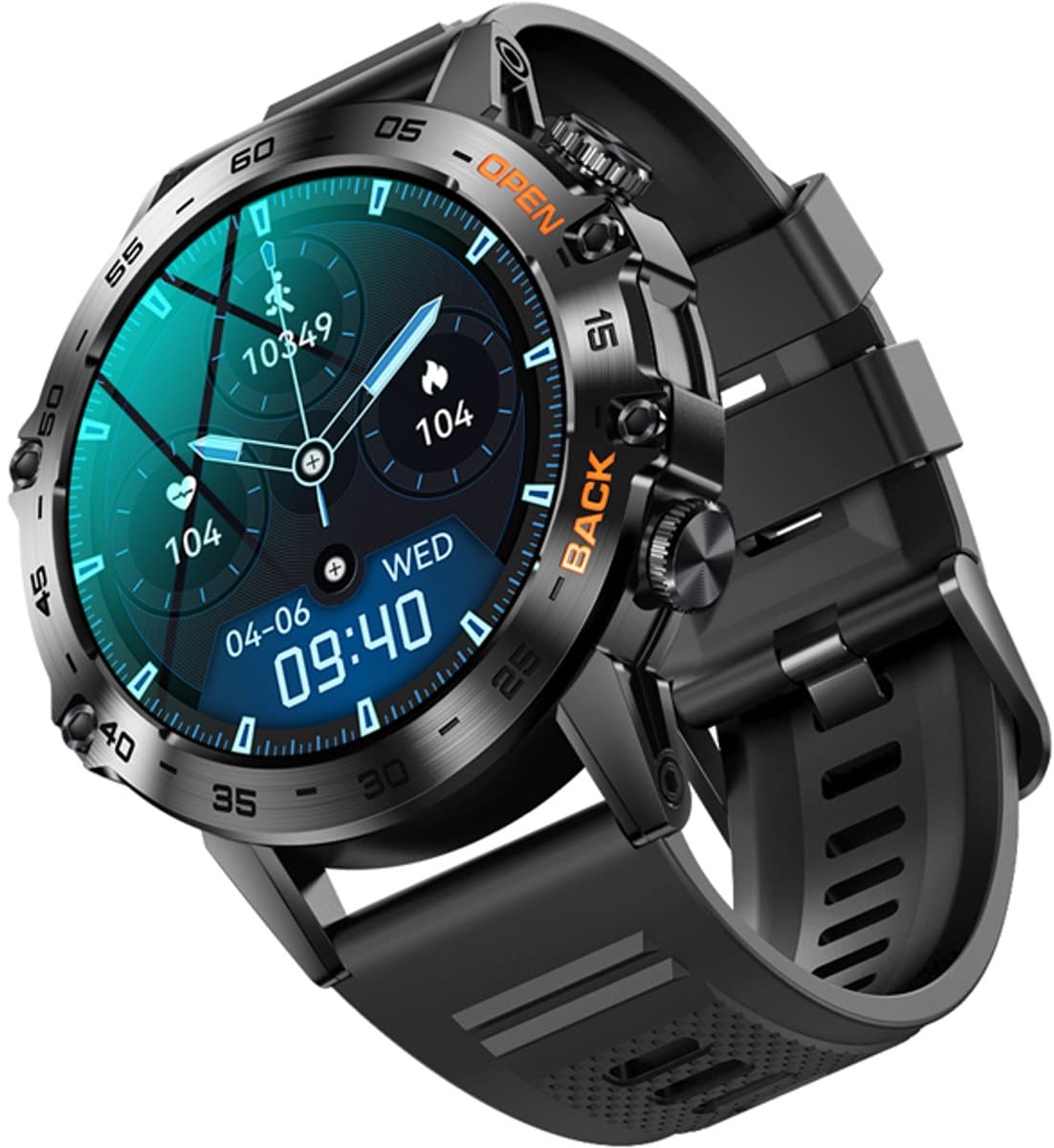 WizBay Premium Select® Sport Smartwatch - 1,39 Inch IPS Scherm - Bluetooth Bellen - Hartslag Bloeddruk Zuurstof - 100+ Sportstanden - 400mAh - Zwart — afbeelding 1