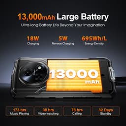 DOOGEE Fire 5 Ultra Robuuste Smartphone - 6GB RAM 128GB ROM - Gemini AI - 13000 mAh - IP68/IP69K Outdoor telefoon - 6,6 inch 90 Hz - Android 15 - NFC GPS - Groen — thumbnail 2