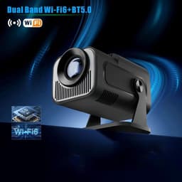 Mini Beamer - Mini Projector - 1920x1080P Full HD - 4K Ondersteuning - 160 Ansi - 12000 Lumen - Streamen Vanaf Je Telefoon / Tablet / PC / Laptop met WiFi & Bluetooth - Zwart — thumbnail 3