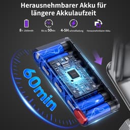 RAYOFI Steelstofzuiger - accu stofzuiger - Steelstofzuiger Draadloos 70000PA - LED-Display - draadloze stofzuiger - 3 Standen Zuigkracht -Steelstofzuigers - Anti-klit vloerborstel - 20-60 Min Werktijd - 1,8L - Paars — thumbnail 3