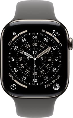 Apple Watch Series 11 gps + Cellular - 42mm titanium Case Stone Grey Sport Band S/m Smartwatch Natural — thumbnail 2