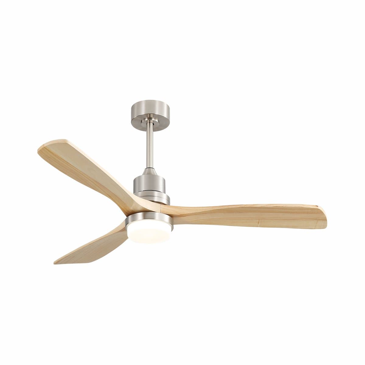 Plafondventilator 132 cm met dimbare LED - 6 snelheden - 3 houten bladen - omkeerbare DC-motor - afstandsbediening - slaapkamer — afbeelding 1