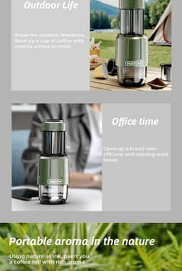 HiBREW H4D 2-in-1 Draagbare Handmatige Espressomachine – 8-15 Bar – Geschikt voor NS Capsules & Gemalen Koffie – RVS – Slechts 440g — thumbnail 2