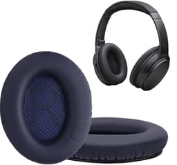 kwmobile 2x oorkussens geschikt voor Bose Quietcomfort 35 35II 25 15/QC35 QC35II QC25 QC15 - Earpads voor koptelefoon in donkerblauw — thumbnail 2