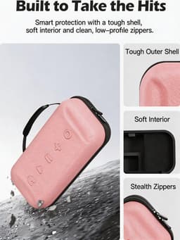 Sounix Case Geschikt voor Nintendo Switch 2 - Ingebouwde standaard - Hoesje Geschikt voor Switch 2 - Beschermhoes - Opbergtas - Roze — thumbnail 3