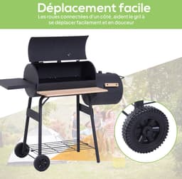 Outsunny-Smoker-Steel-124x53x108cm-Black — thumbnail 5